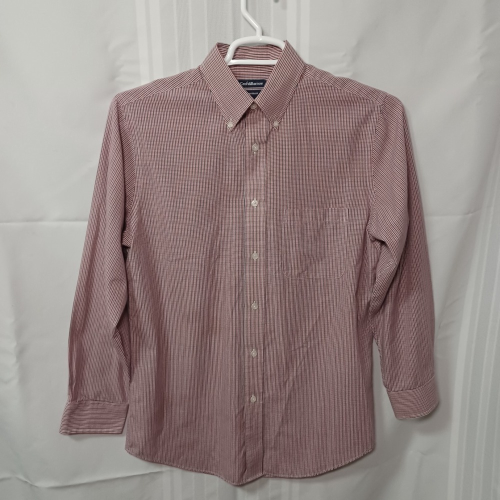 Croft & Barrow Shirt‎ Mens S Red Essentials Classic Fit Micro Check SC62Y13-BC